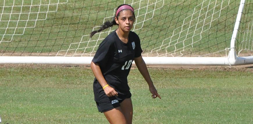 Breanna Aguilar heads down the field.