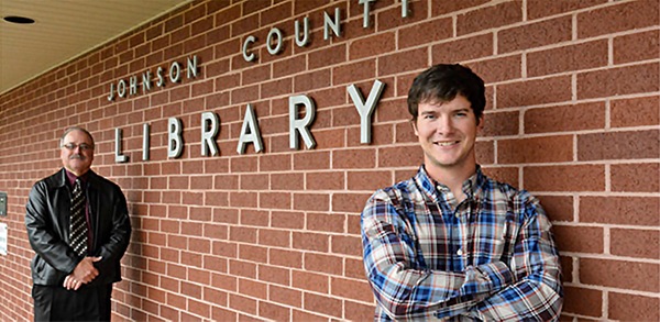 Senior business major and baseball player Quinten Parker has been working with his professor, Robert Wofford, on a feasibility study for the Johnson County Regional Library.