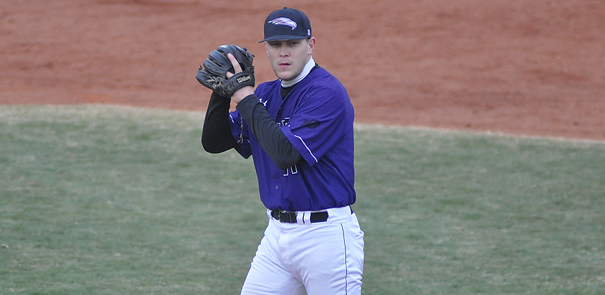 The Eagles split a twinbill against Harding University.