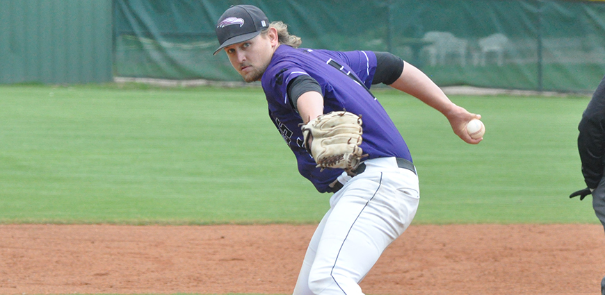Dylan Montgomery threw the final inning agains Hendrix College.