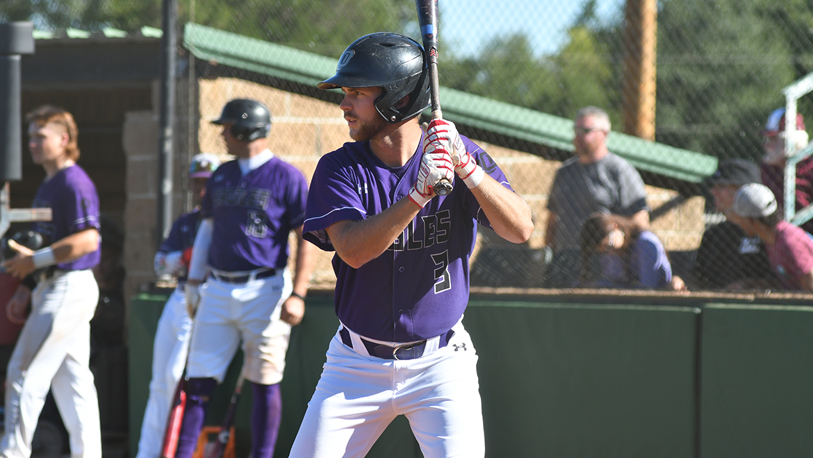 Cole Clark bats in a fall game. 