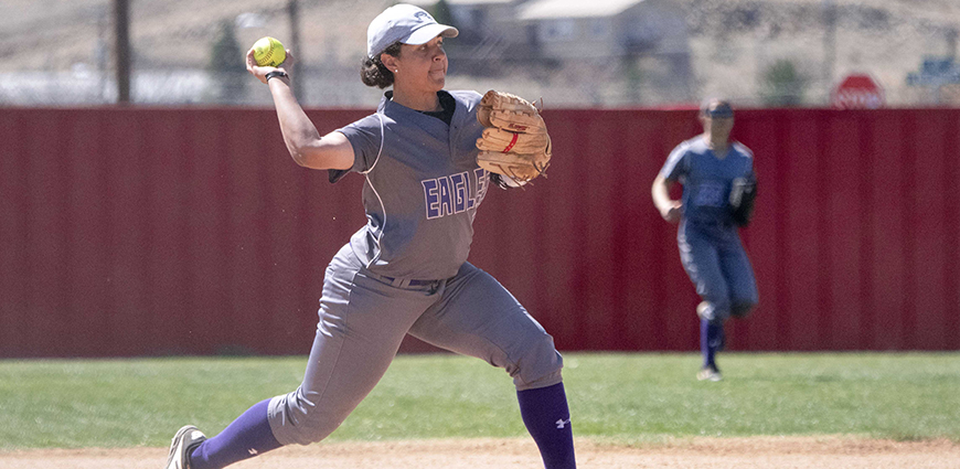 Sydney Key throws out a runner against Sul Ross State.