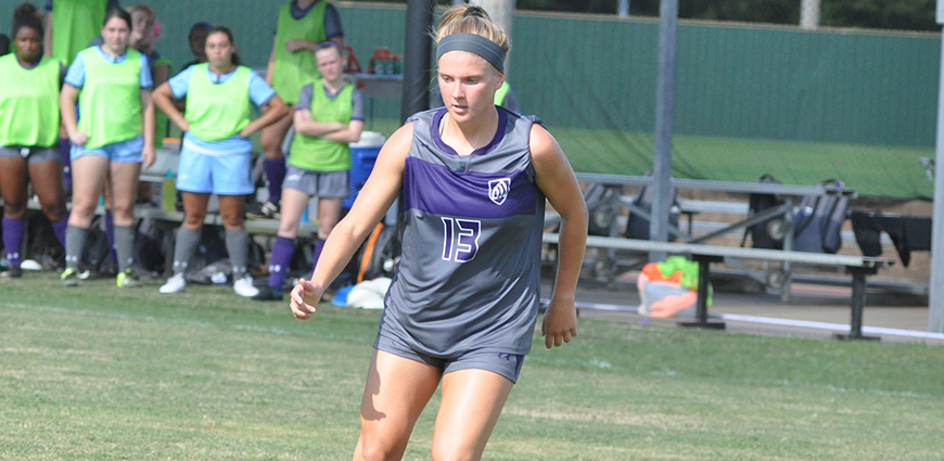 Rebecca Peterson recorded three assists in a 5-0 win over MacMurray College Saturday.