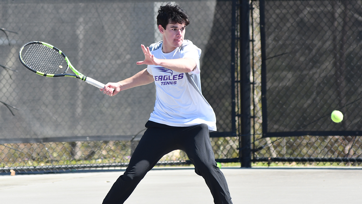Aaron Gambrell and the men's tennis team gave the Senior Class a 7-0 win over Howard Payne University on Senior Day Saturday.
