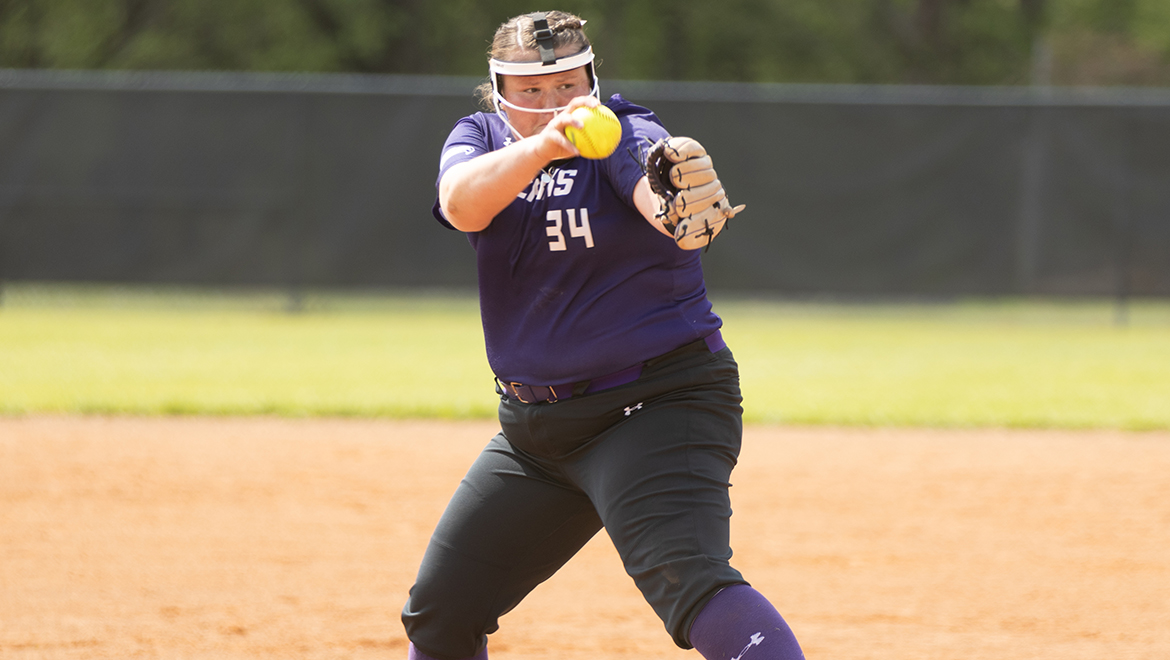 Sarah Todd tosses a pitch against Hardin-Simmons University. 