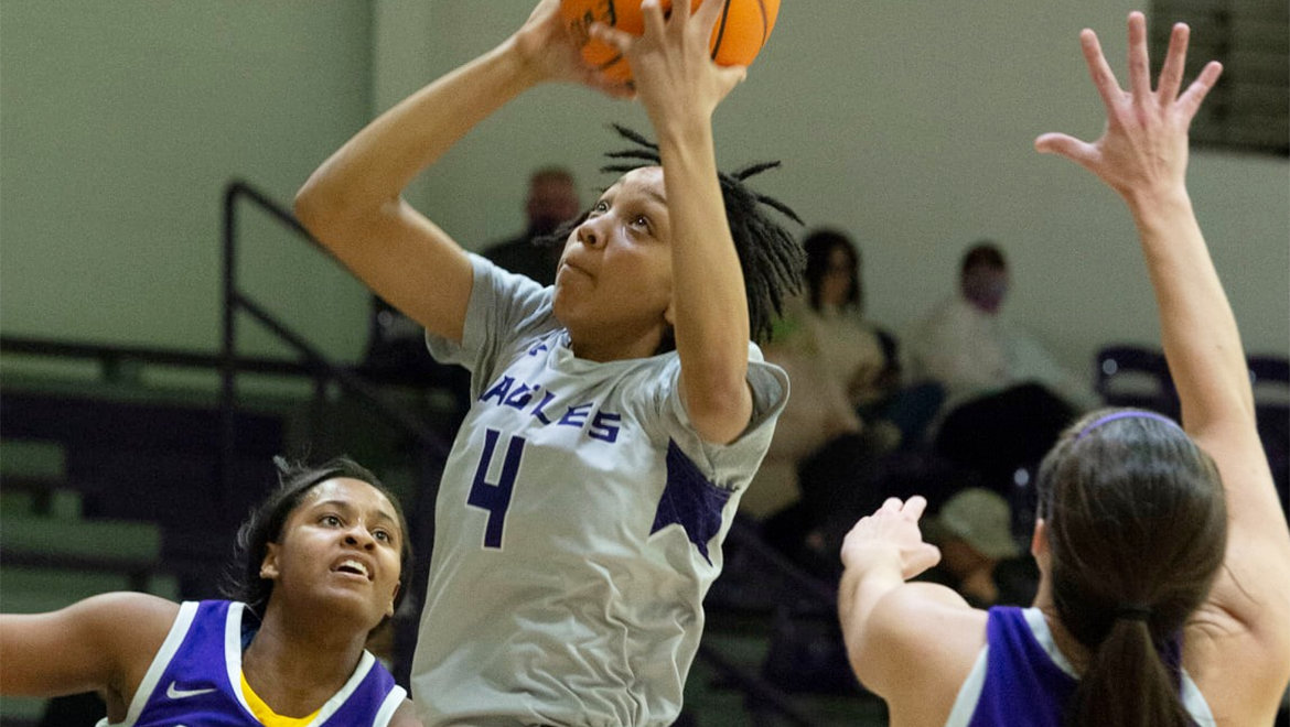 Judy Forbes pulled down 19 rebounds against Austin College. 