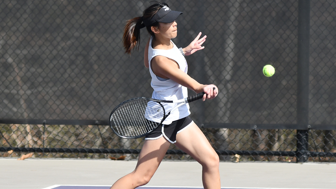 Emily Saniseng helped the Eagles to their first win of the spring season.